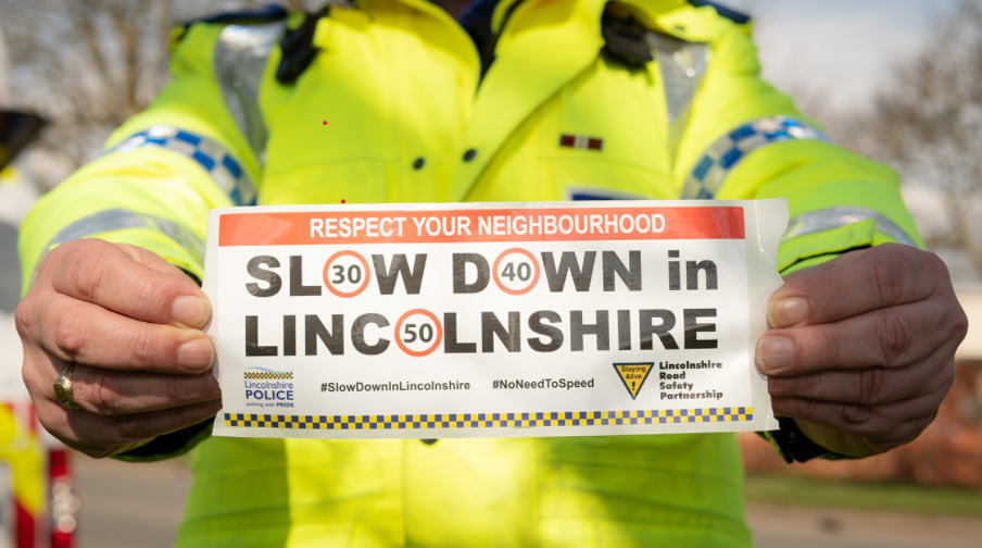 Lincolnshire Safe Driving Campaign sign